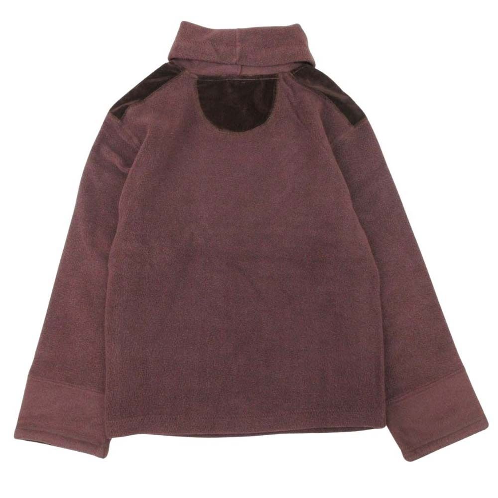 Fendi Vintage FF Logo Turtleneck Fleece Pullover Top Long Sleeve Velour 40 Brown — view 2
