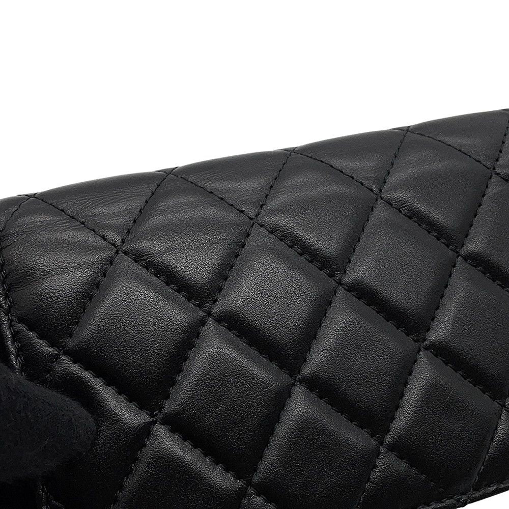 Chanel Pearl Chain Shoulder Bag CC Logo Quilted Faux Pouch Black — view 8