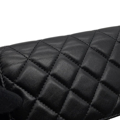 Chanel Pearl Chain Shoulder Bag CC Logo Quilted Faux Pouch Black — view 8