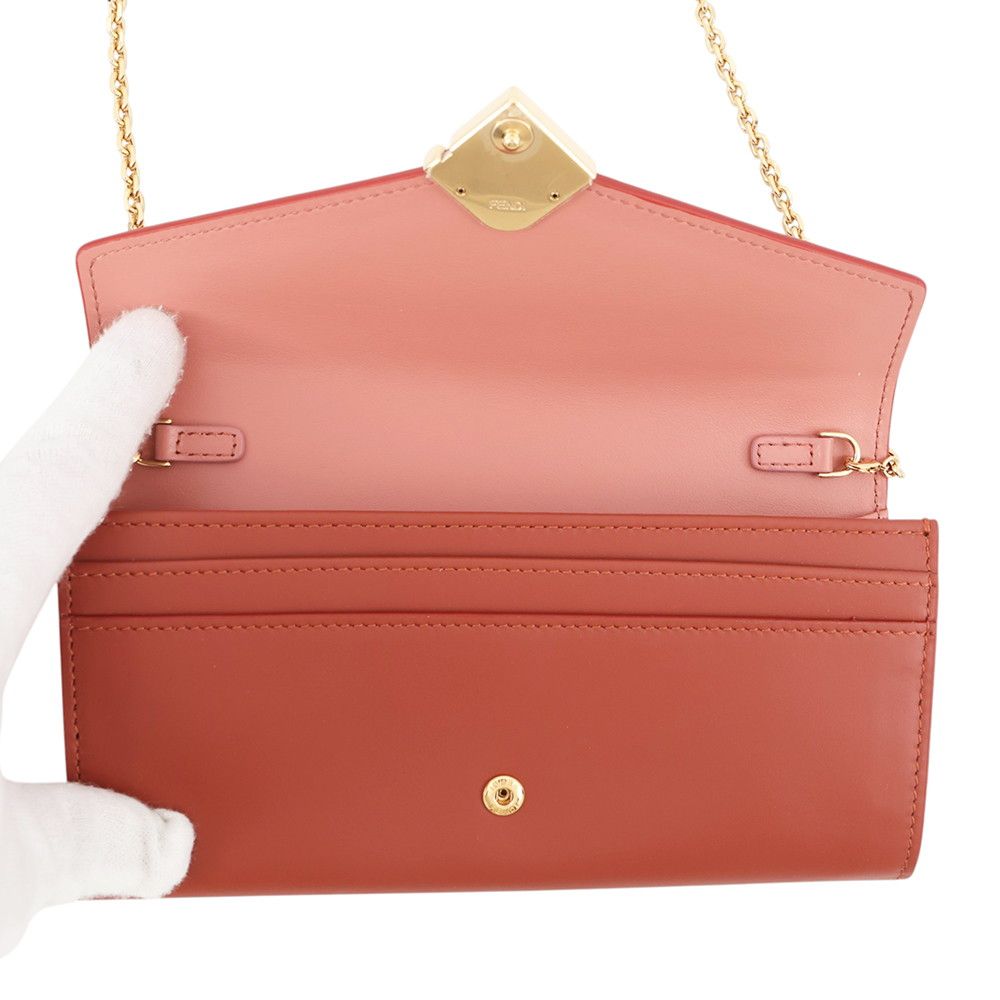 Fendi Chain Wallet FF Diamond Bicolor Leather — view 5
