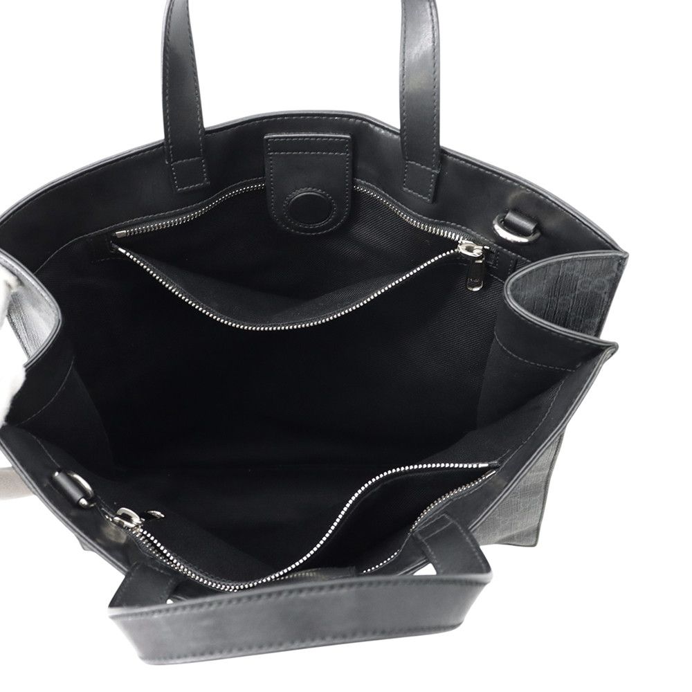 Gucci Tote GG Supreme Leather 2-Way Shoulder Bag Black — view 6