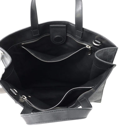 Gucci Tote GG Supreme Leather 2-Way Shoulder Bag Black — view 6