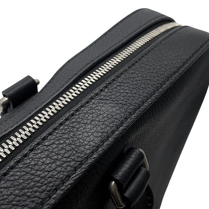 Gucci Business Embossed Logo Briefcase Leather Handbag Black — view 7