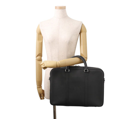 Gucci Business Embossed Logo Briefcase Leather Handbag Black — view 4