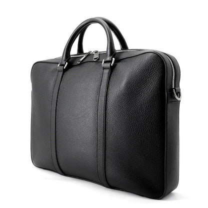 Gucci Business Embossed Logo Briefcase Leather Handbag Black — view 2