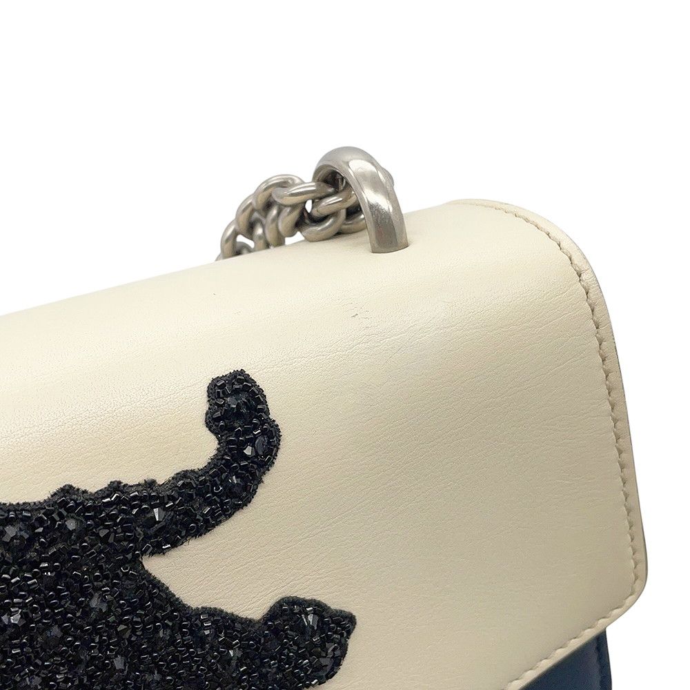 Gucci Chain Shoulder Bag Duonysus Panthere Beaded Embroidery Leather — view 7