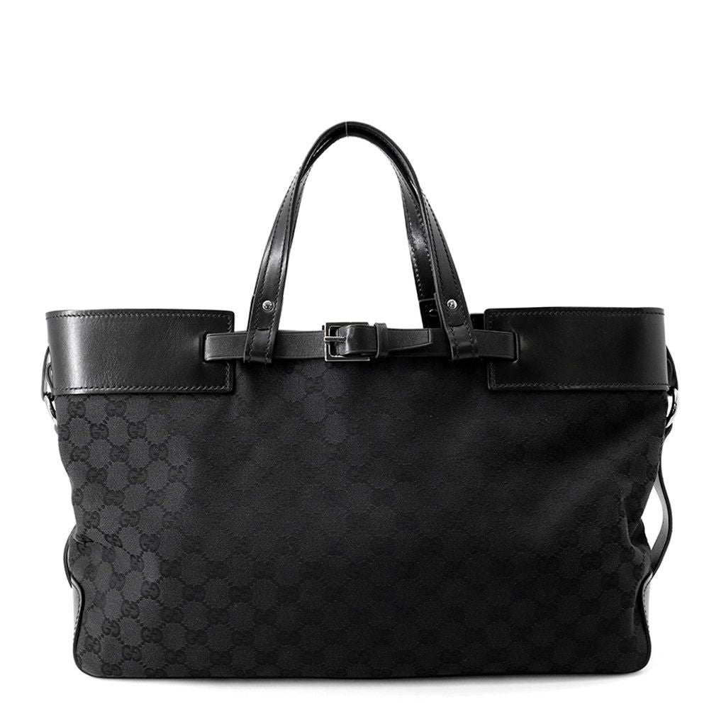 Gucci Tote GG Canvas Leather Black
