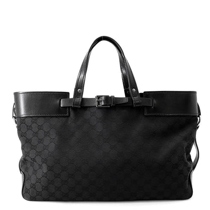 Gucci Tote GG Canvas Leather Black