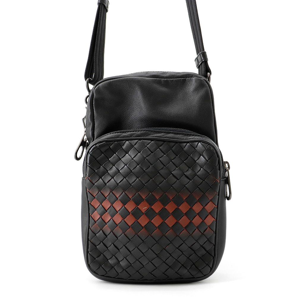 Bottega Veneta Shoulder Bag Intrecciato Leather Black