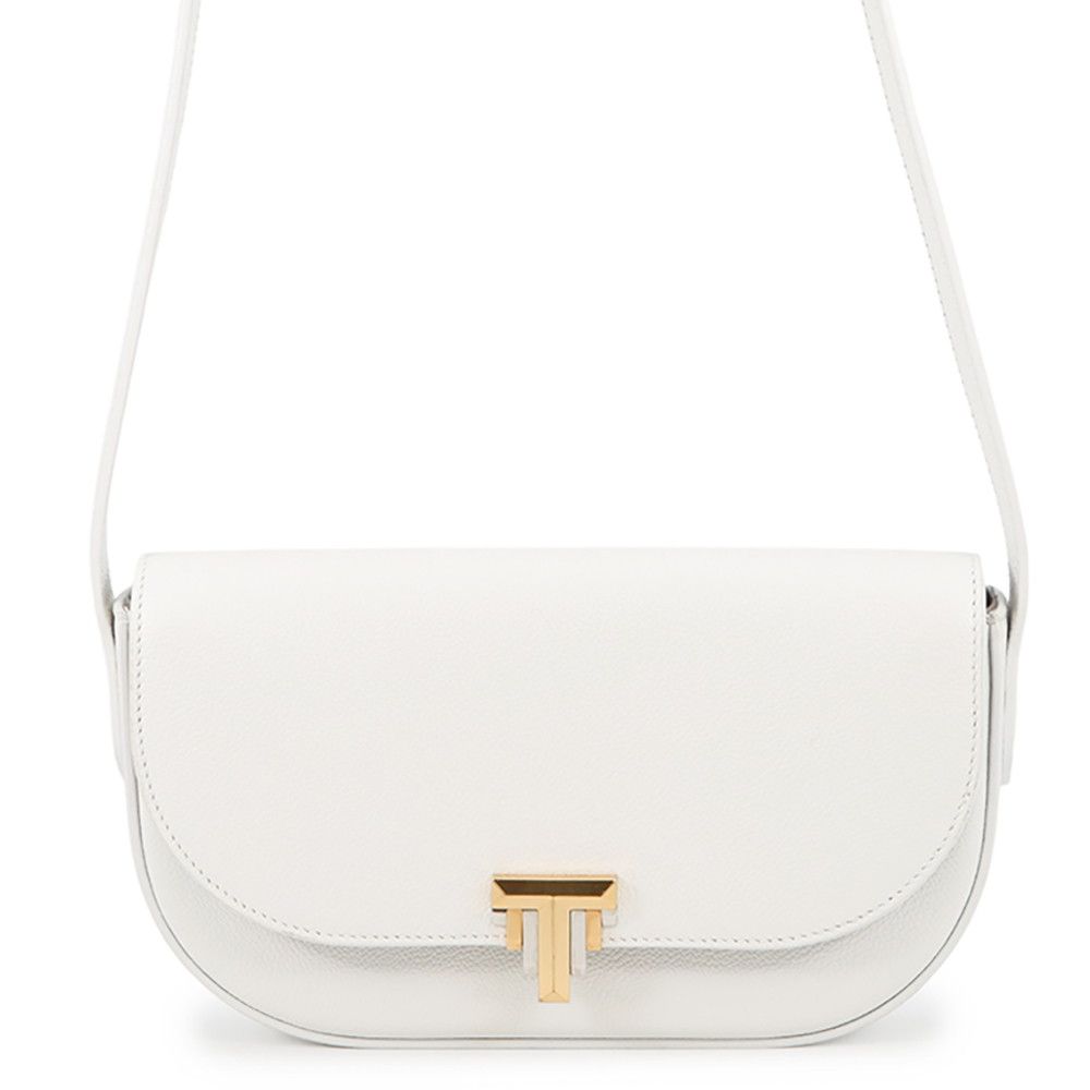 Tiffany & Co Shoulder Bag T Deco Leather White