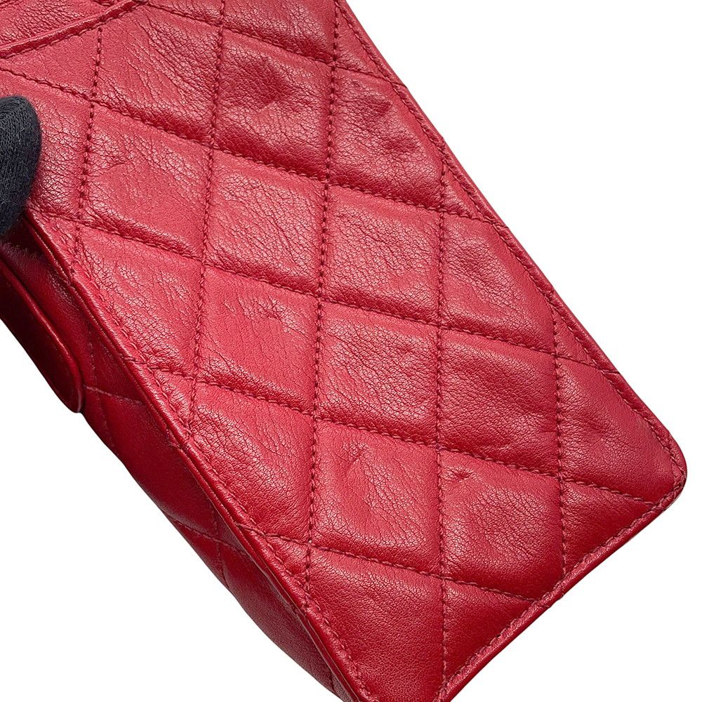 Chanel Chain Shoulder Bag Pochette Quilted CC Logo Lambskin Phone Pouch — view 7