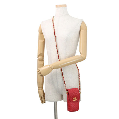 Chanel Chain Shoulder Bag Pochette Quilted CC Logo Lambskin Phone Pouch — view 4