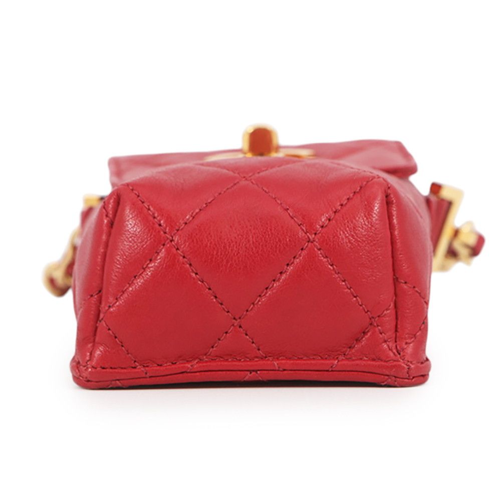 Chanel Chain Shoulder Bag Pochette Quilted CC Logo Lambskin Phone Pouch — view 3