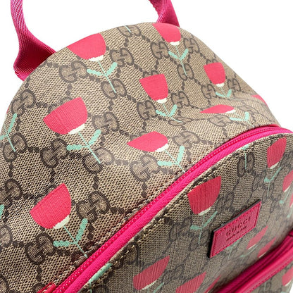 Gucci Backpack Flower Print Children's GG Supreme Leather Kids Kim Seungyoung — view 6