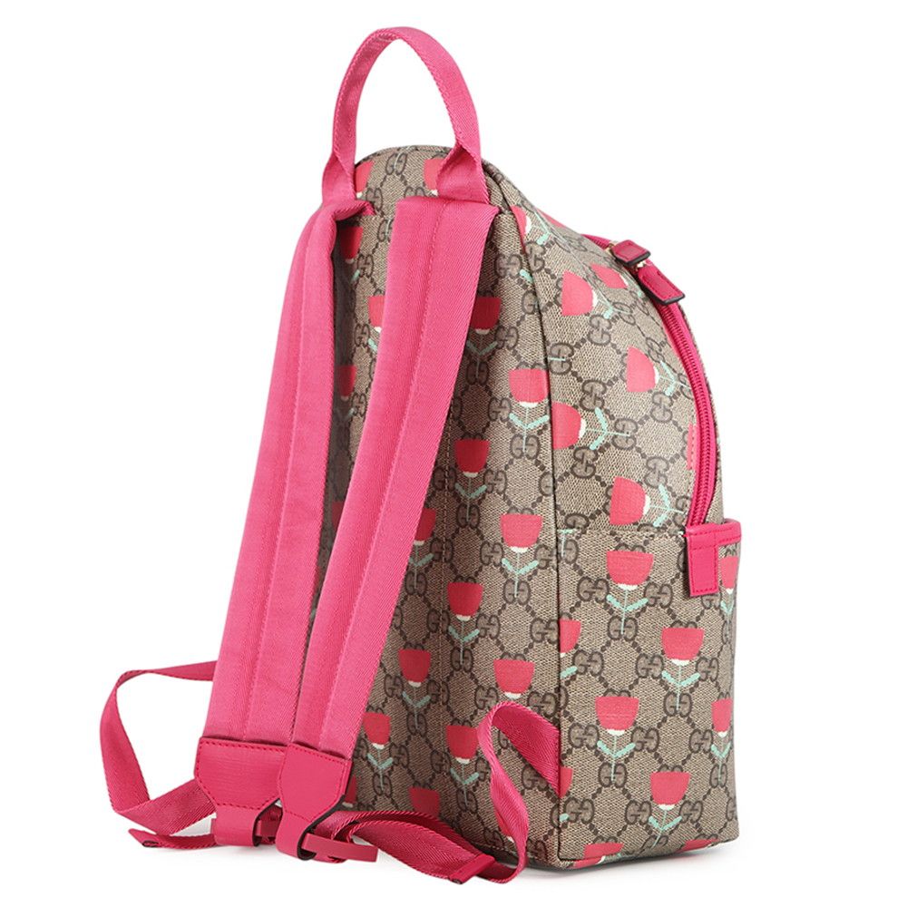 Gucci Backpack Flower Print Children's GG Supreme Leather Kids Kim Seungyoung — view 2
