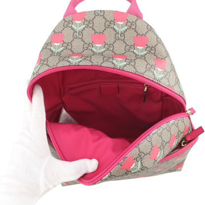 Gucci Backpack Flower Print Children's GG Supreme Leather Kids Kim Seungyoung — view 5