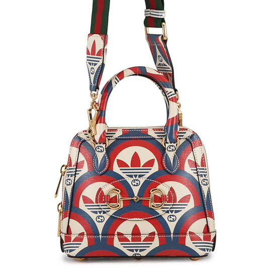 Gucci Handbag Horsebit Mini Top Handle Adidas Collaboration 2-Way Shoulder White