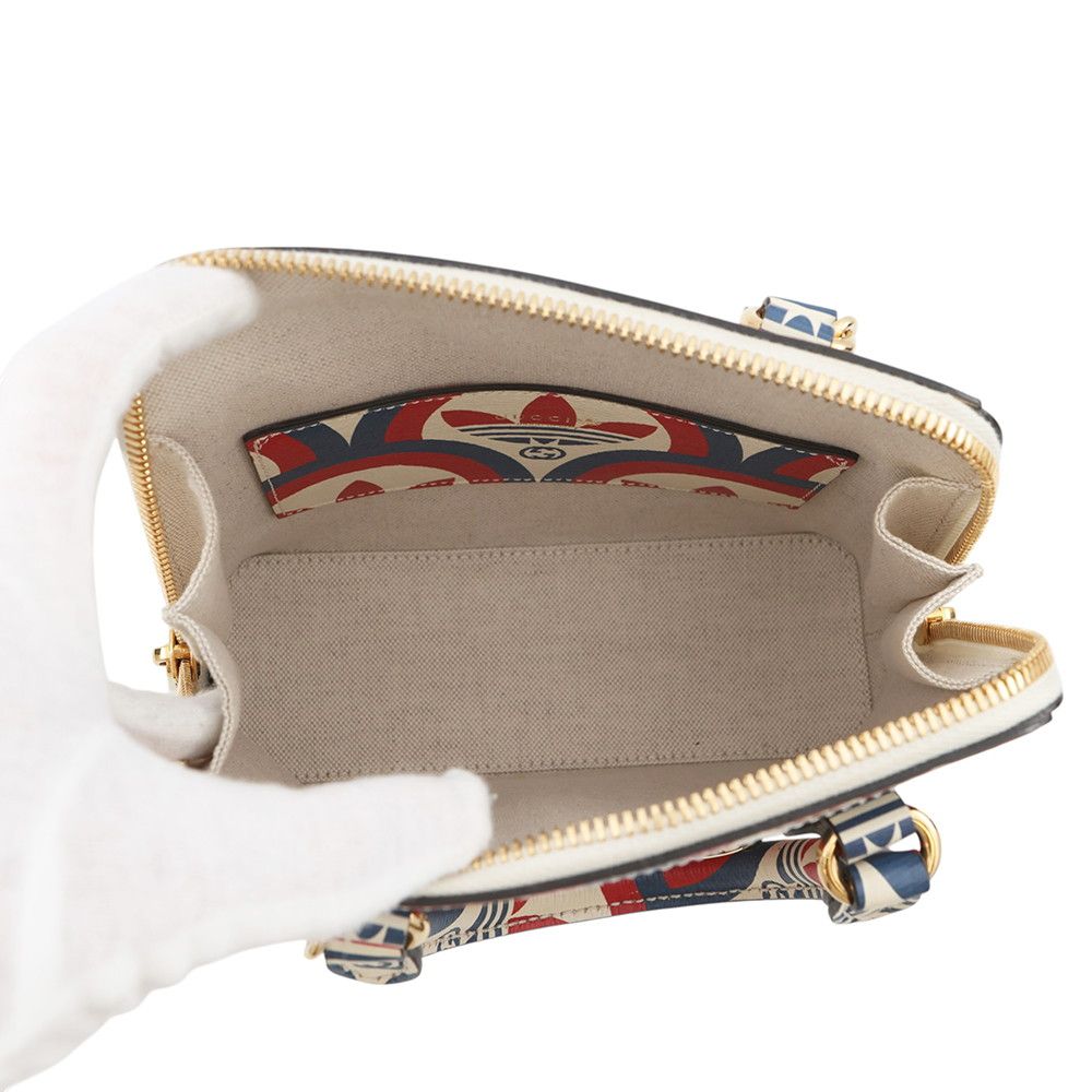 Gucci Handbag Horsebit Mini Top Handle Adidas Collaboration 2-Way Shoulder White — view 6