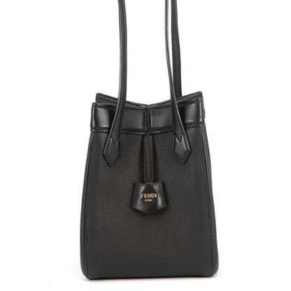 Fendi Shoulder Bag Origami Mini Leather 2-Way Black