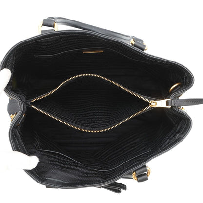 Prada Handbag Logo Jacquard Canvas 2-Way Shoulder Black — view 6