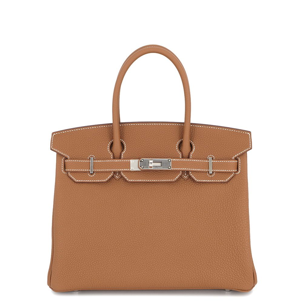 Hermes Birkin 30 Gold Silver Togo Handbag