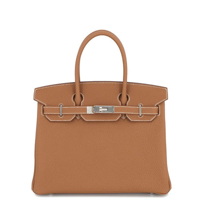 Hermes Birkin 30 Gold Silver Togo Handbag