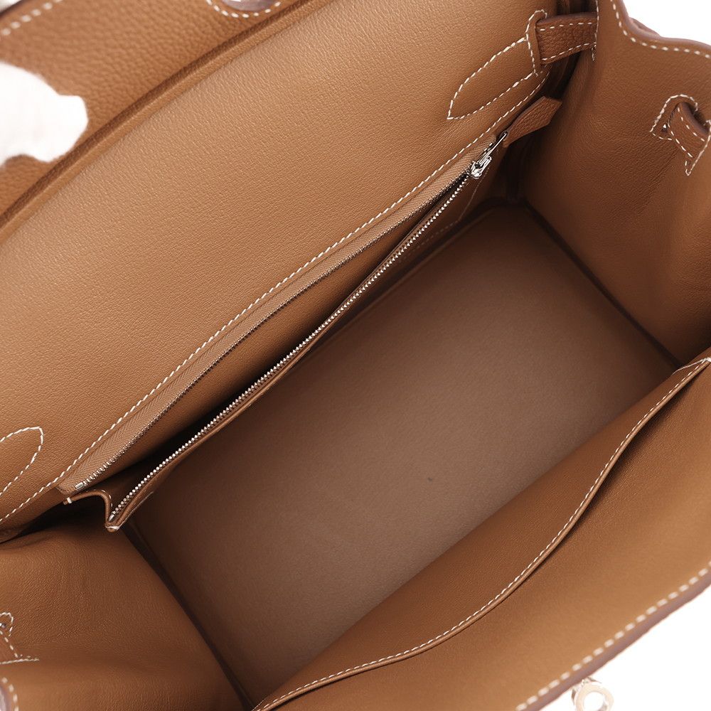 Hermes Birkin 30 Gold Silver Togo Handbag — view 6