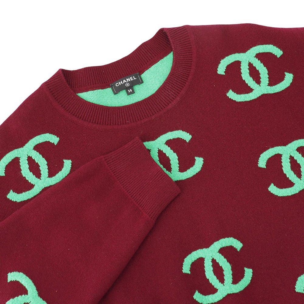 Chanel Knit CC Logo Cashmere 38 Sweater — view 3