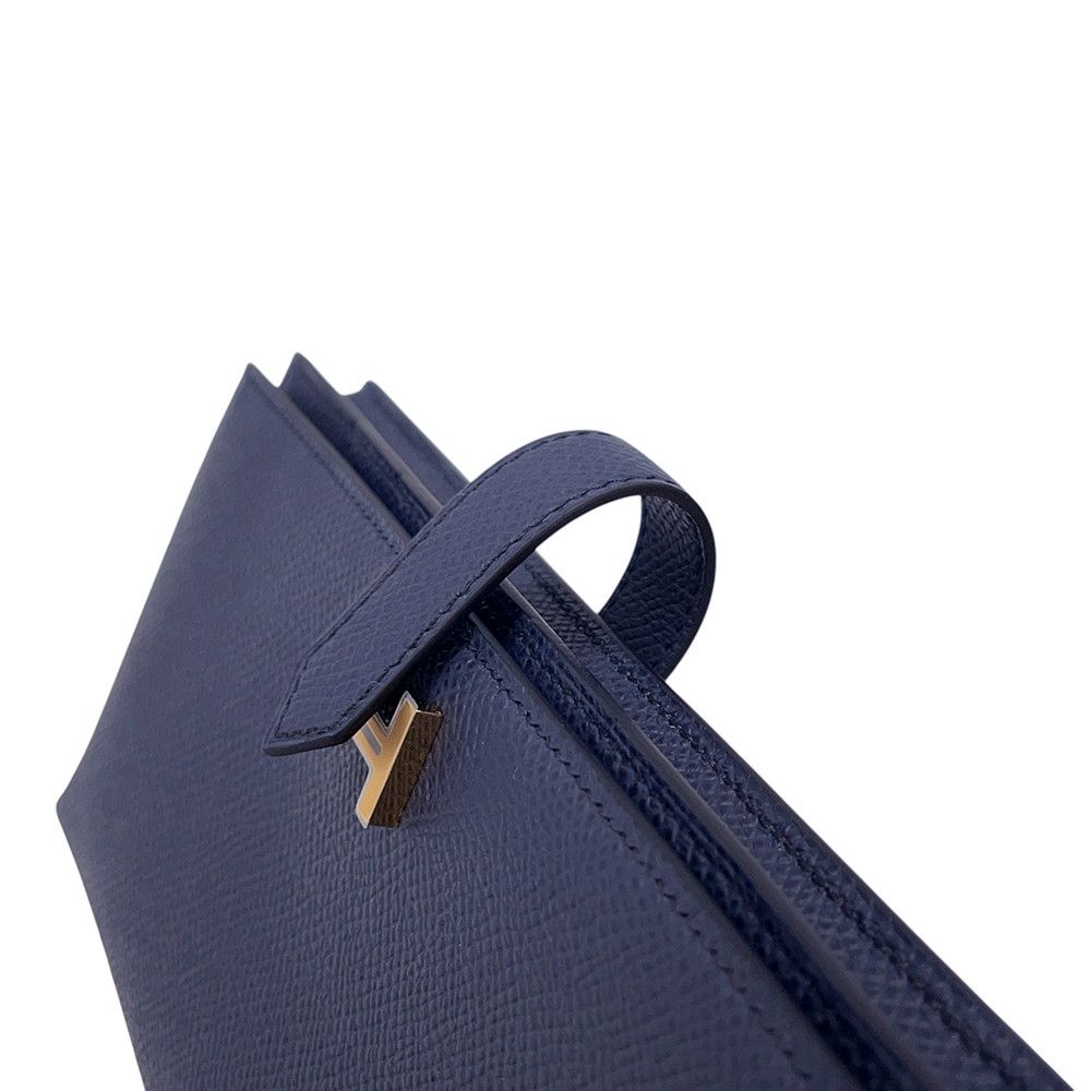 Hermes Wallet Bearn Souffle Yes Blue Indigo Gold Epsom — view 7