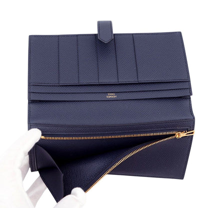 Hermes Wallet Bearn Souffle Yes Blue Indigo Gold Epsom — view 6