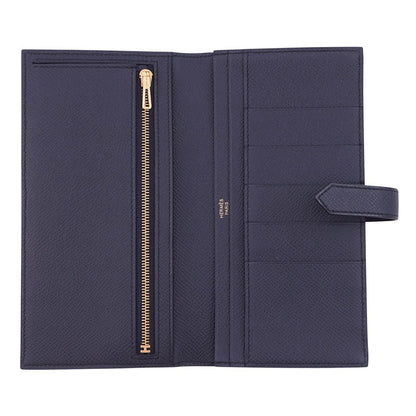 Hermes Wallet Bearn Souffle Yes Blue Indigo Gold Epsom — view 4