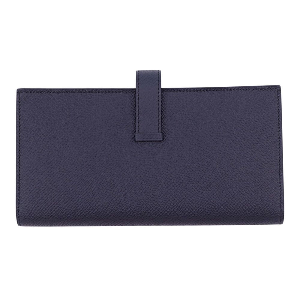 Hermes Wallet Bearn Souffle Yes Blue Indigo Gold Epsom — view 3