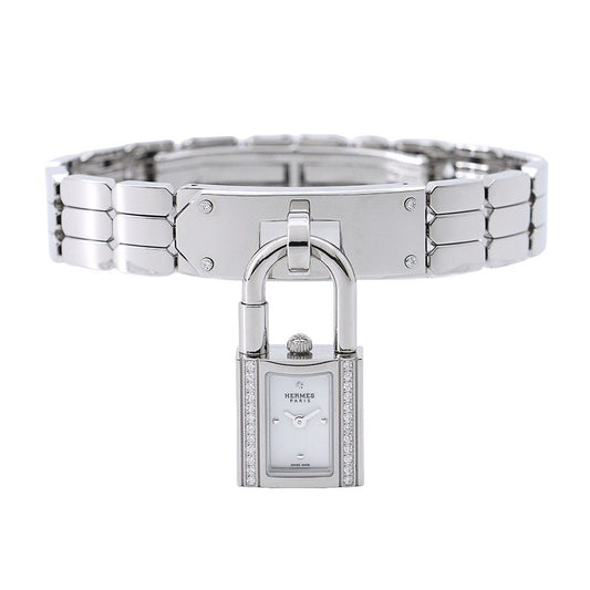 Hermes Kelly Watch Diamond Bezel Spark Ring White Dial