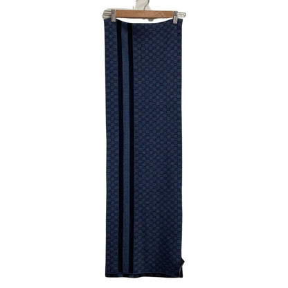 Gucci GG Wool Knit Scarf 30 200 cm Dark Navy — view 6