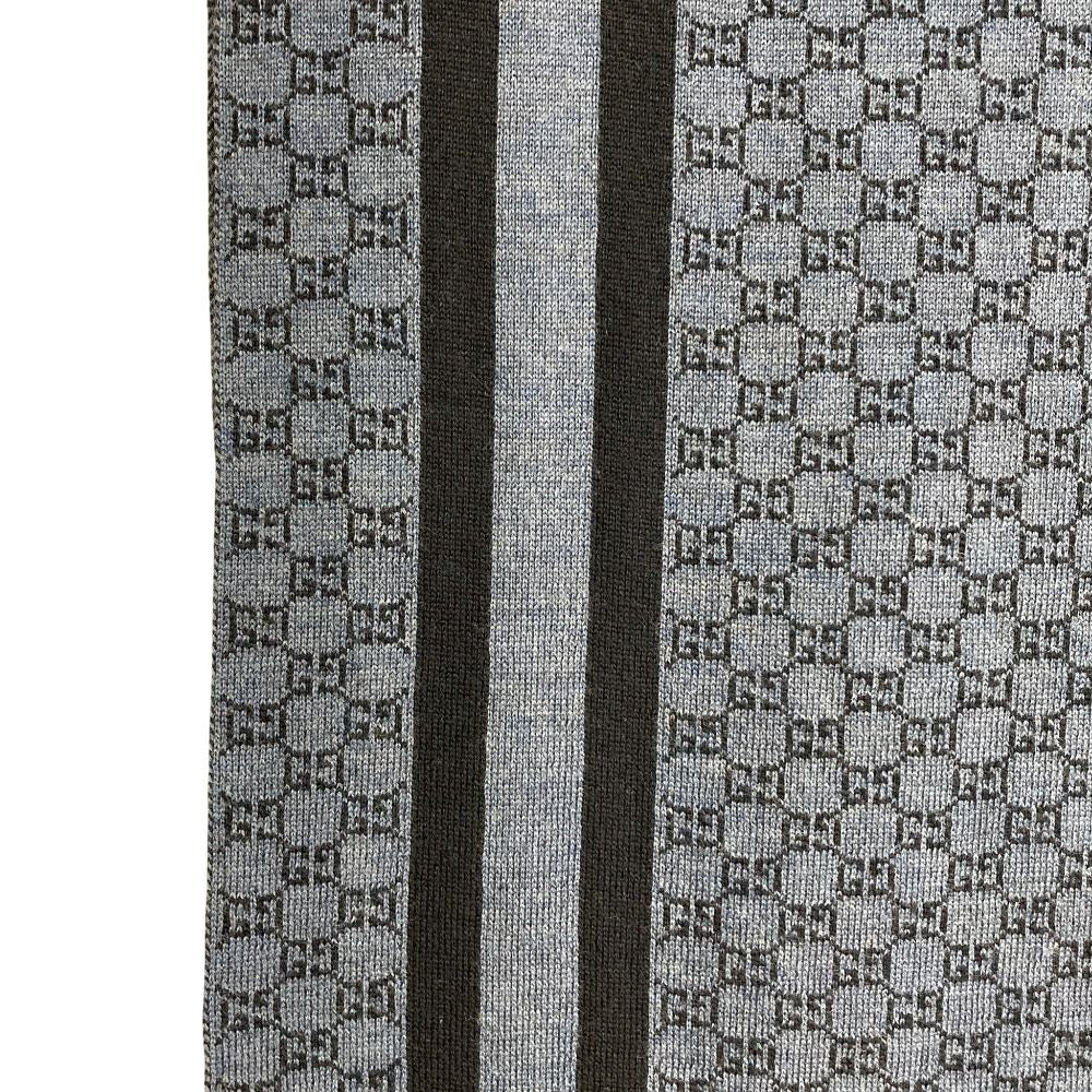 Gucci GG Wool Knit Scarf 30 200 cm Dark Navy — view 5