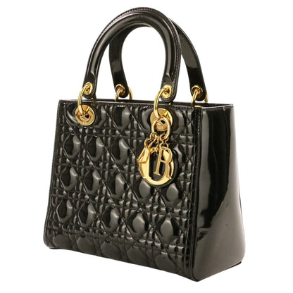 Dior Lady Cannage Patent Handbag Black — view 5