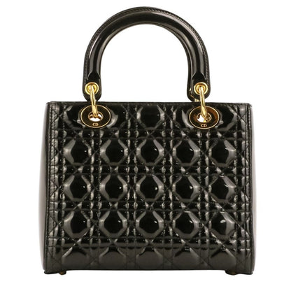 Dior Lady Cannage Patent Handbag Black — view 2
