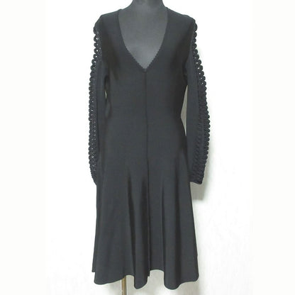 Louis Vuitton Knit Sleeve Neck Dress M Black