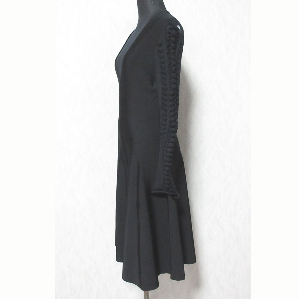 Louis Vuitton Knit Sleeve Neck Dress M Black — view 3