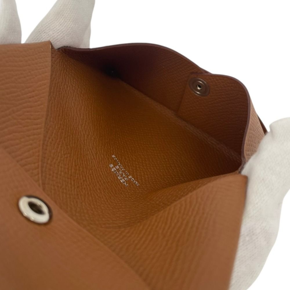 Hermes Calvi Veau Epsom Card Case Business Holder Brown — view 6
