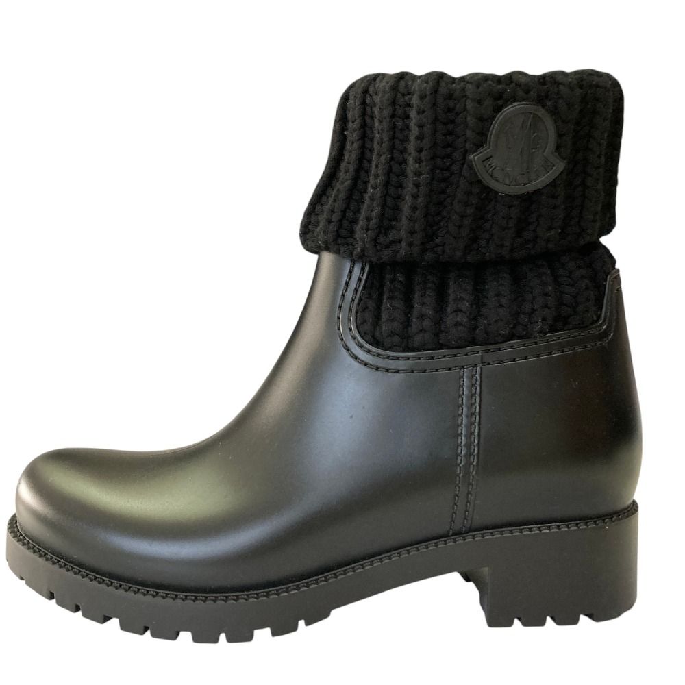 Moncler Ginette Stivale Knit Short Boots 36 Black