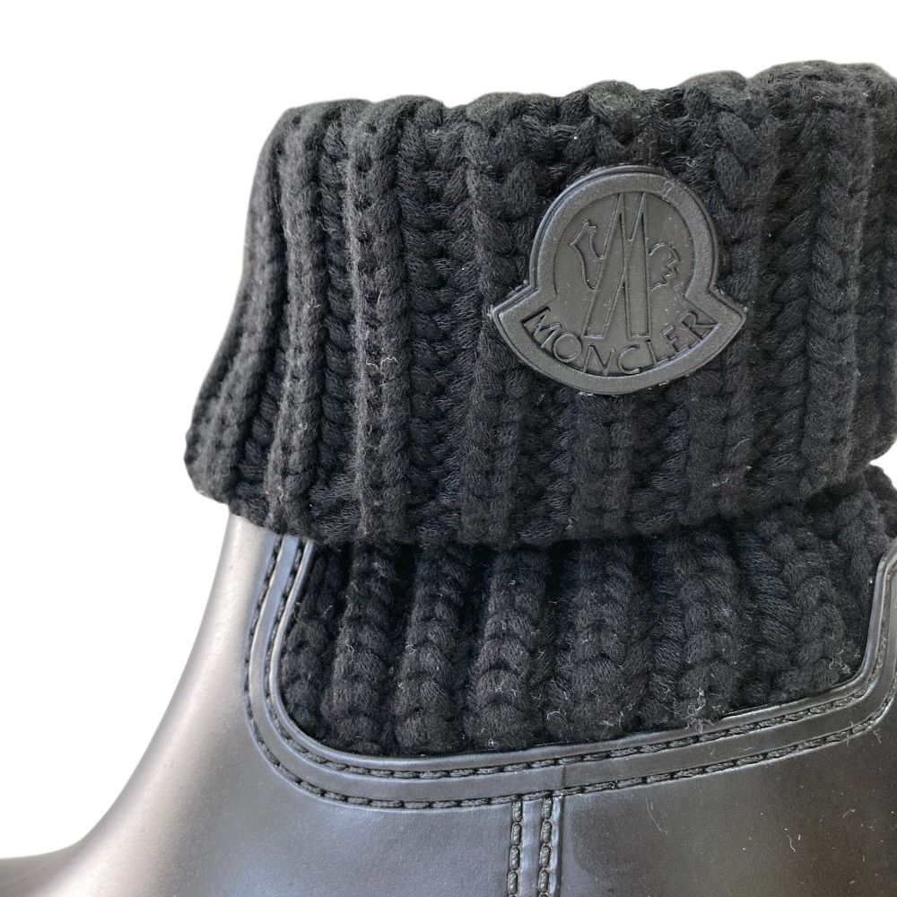 Moncler Ginette Stivale Knit Short Boots 36 Black — view 4
