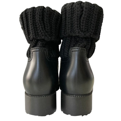 Moncler Ginette Stivale Knit Short Boots 36 Black — view 6