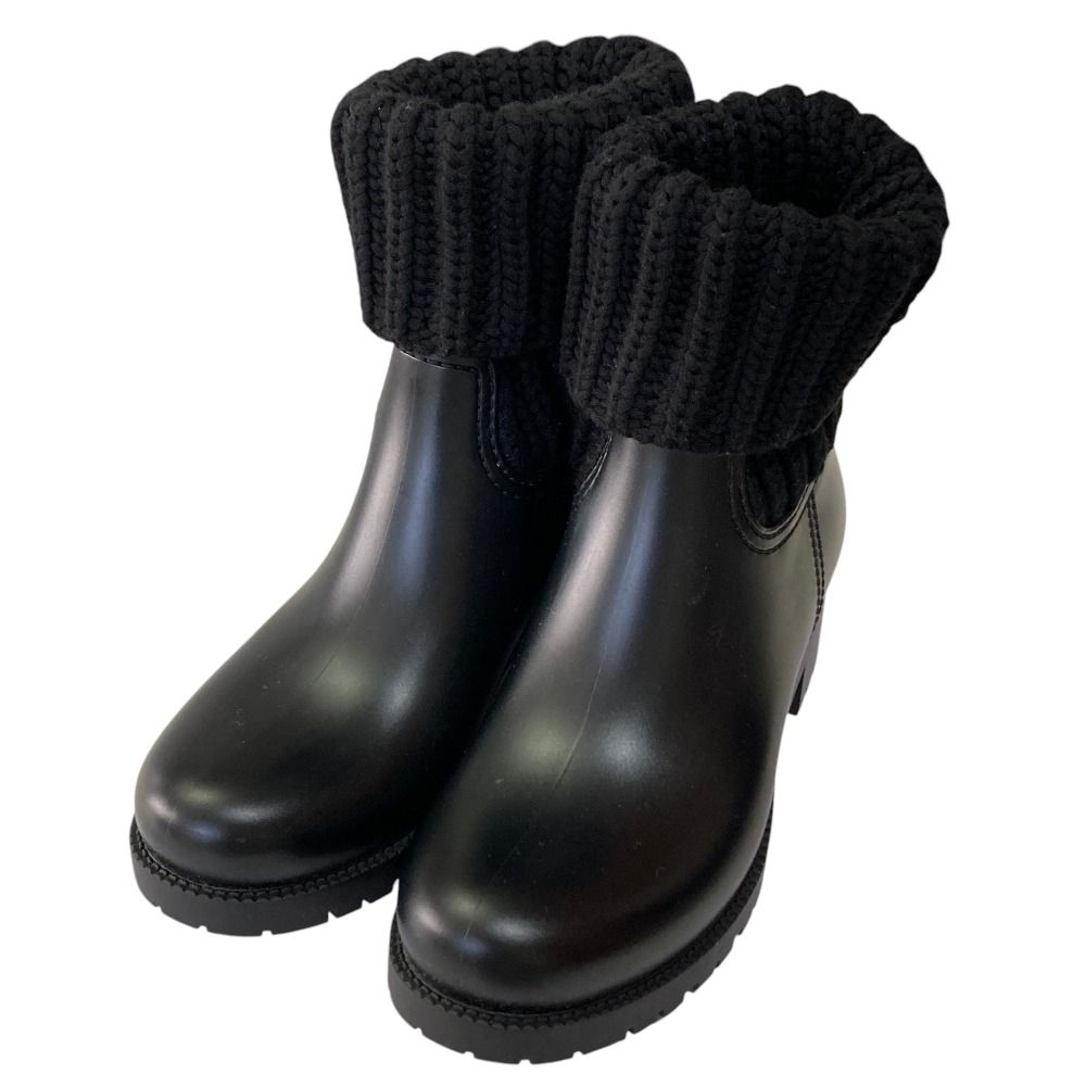 Moncler Ginette Stivale Knit Short Boots 36 Black — view 2