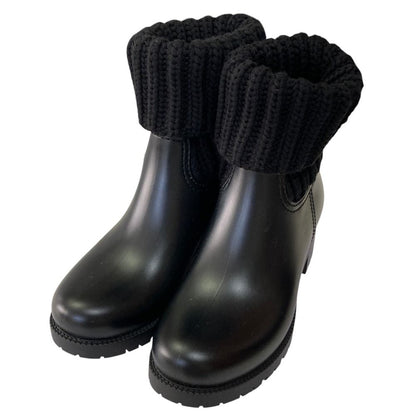 Moncler Ginette Stivale Knit Short Boots 36 Black — view 2