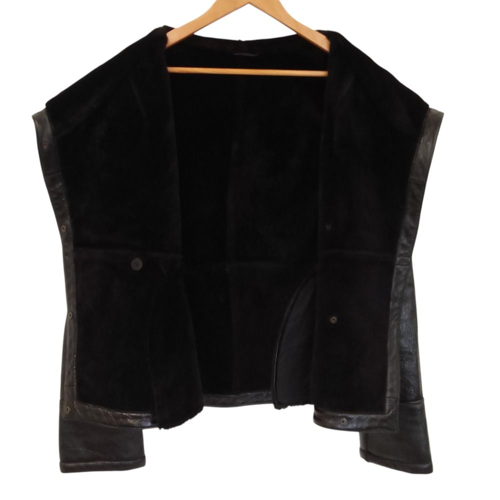 Max Mara Lambskin Hoodie Shearling Jacket 40 Black — view 5