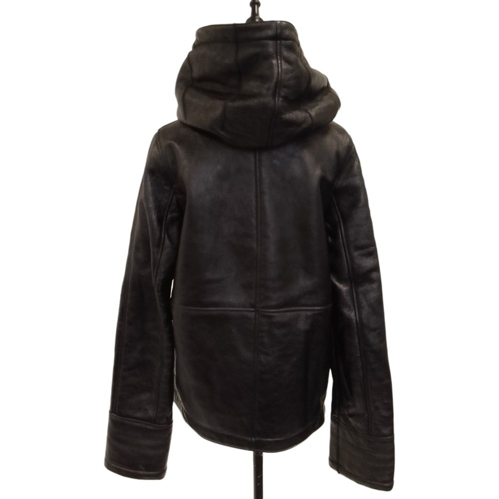 Max Mara Lambskin Hoodie Shearling Jacket 40 Black — view 3