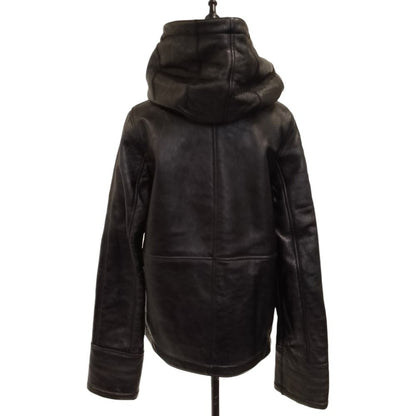 Max Mara Lambskin Hoodie Shearling Jacket 40 Black — view 3