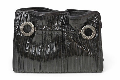 Bvlgari Clutch Twist Patent Leather Enamel Black Silver