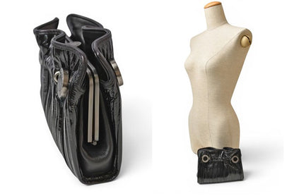 Bvlgari Clutch Twist Patent Leather Enamel Black Silver — view 2